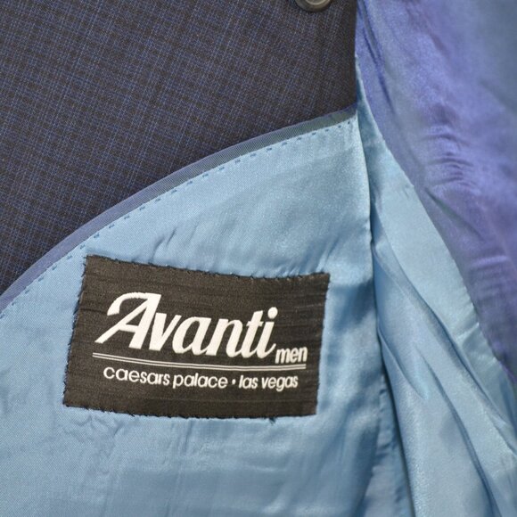 Avanti Mens 46R Wool Sport Blazer Jacket 1 Button 3 Pocket Blue Career Coat - Picture 8 of 8